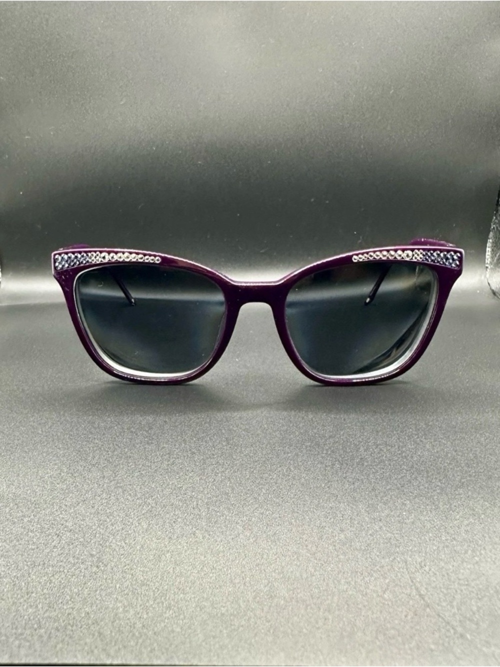 Jimmy Crystal Sunglasses JCS229 PLUM Swarovski Crystals Cat Eye Read Description